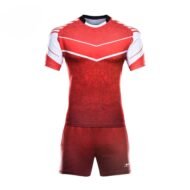 Custom Sublimation Soccer Jersey – Men's Red & White Football Shirt, Breathable Team Uniform