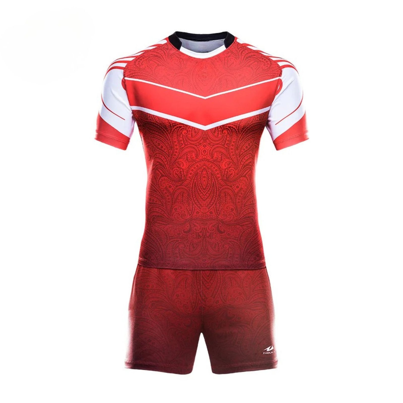 1 Custom Sublimation Soccer Jersey – Men's Red & White Football Shirt, Breathable Team Uniform - Image 1