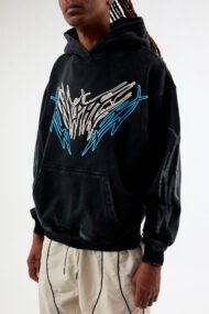Black Oversized Graphic Hoodie for Men and Women | Streetwear Pullover Hoodie - Image 3