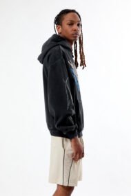 Black Oversized Graphic Hoodie for Men and Women | Streetwear Pullover Hoodie - Image 4