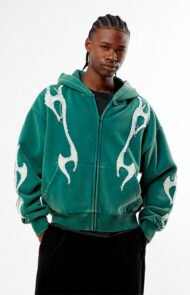 Men's Vintage Wash Zip-Up Hoodie | Distressed Oversized Streetwear | Liberty Edge Industries - Image 3