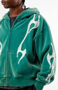 Men's Vintage Wash Zip-Up Hoodie | Distressed Oversized Streetwear | Liberty Edge Industries - Image 4