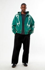 Men's Vintage Wash Zip-Up Hoodie | Distressed Oversized Streetwear | Liberty Edge Industries