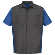 Liberty Edge Men’s Two-Tone Short Sleeve Industrial Work Shirt