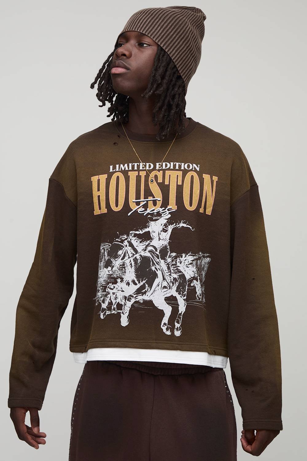 1_cmm19969_chocolate_xl Liberty Edge Industries Limited Edition Houston Graphic Oversized Sweatshirt – Brown - Image 1