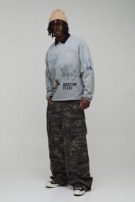 Liberty Edge Industries Houston Western Graphic Quarter Zip Sweatshirt – Grey