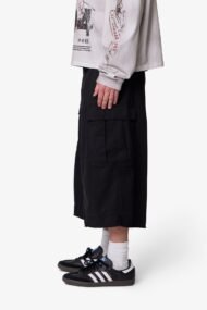 Liberty Edge Extra Long Baggy Cargo Shorts – Black Oversized Utility Streetwear Shorts - Image 4