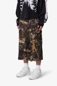 Liberty Edge Extra Long Camo Cargo Shorts – Forest Camouflage Oversized Utility Streetwear Shorts - Image 5