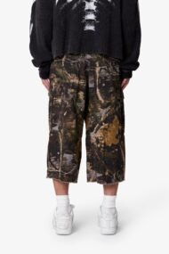Liberty Edge Extra Long Camo Cargo Shorts – Forest Camouflage Oversized Utility Streetwear Shorts - Image 2