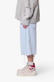 Liberty Edge Ultra Baggy Cut-Off Denim Shorts – Light Blue Oversized Vintage Wash Streetwear Shorts - Image 4