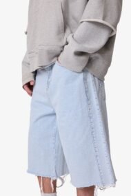 Liberty Edge Ultra Baggy Cut-Off Denim Shorts – Light Blue Oversized Vintage Wash Streetwear Shorts