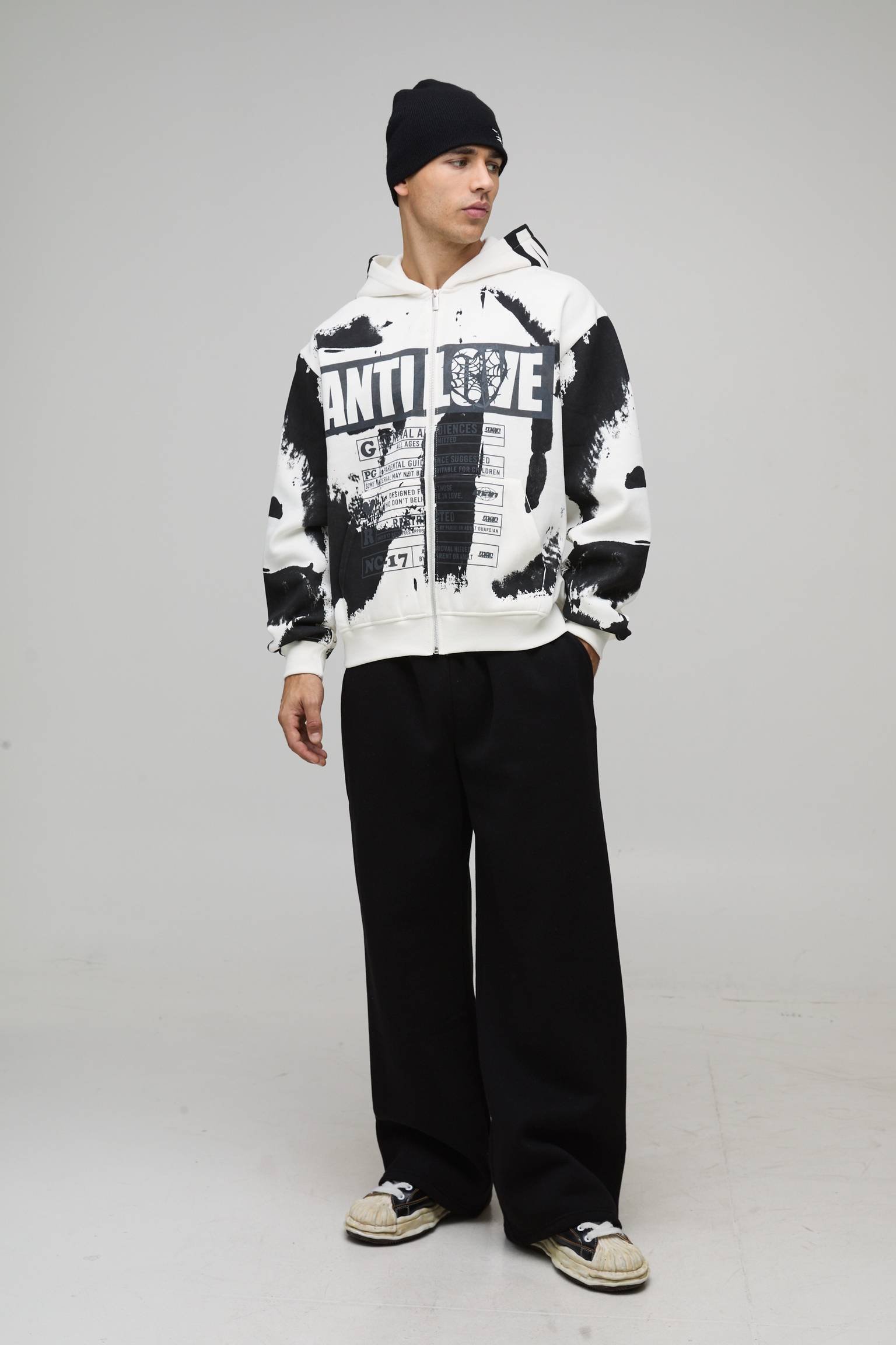 cmm22360_ecru_xl_4 Men's Graphic Full-Zip Hoodie | Oversized Streetwear Hoodie | Liberty Edge Industries - Image 1