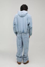 Men's Vintage Wash Denim Zip-Up Hoodie & Relaxed Fit Jeans Set - Image 4