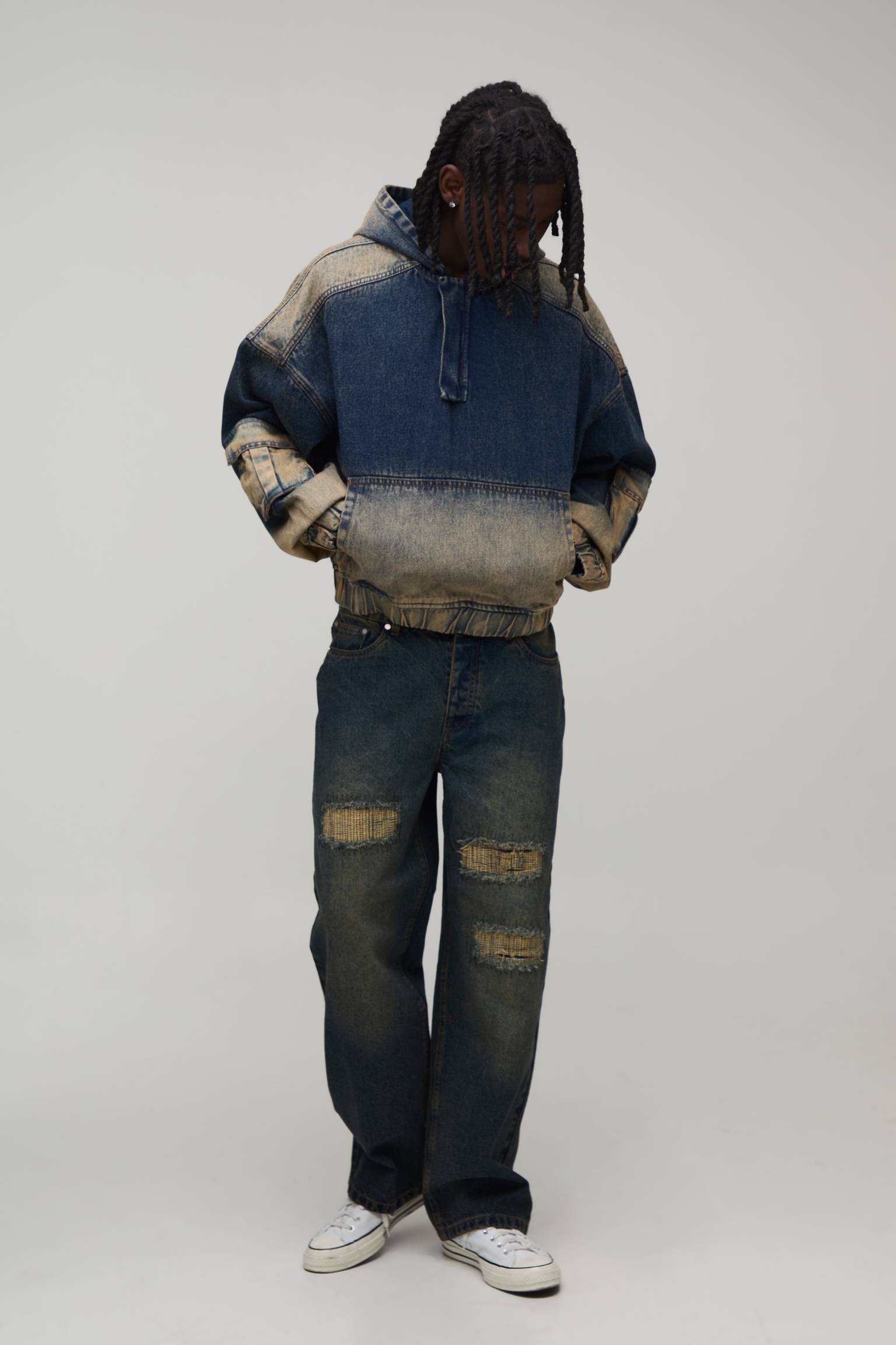 cmm24533_antiquewash_xl_4 Men's Antique Wash Denim Pullover Hoodie | Premium Oversized Streetwear | Liberty Edge Industries - Image 1