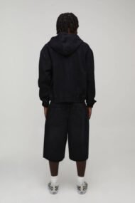 Washed Black Rhinestone Zip-Up Hoodie | Custom Streetwear - Image 4